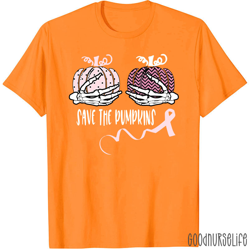 Halloween Save The Pumpkins Breast Cancer T-Shirt