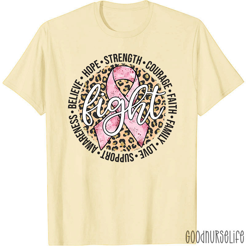 Pink Ribbon Fight Breast Cancer Nurse T-Shirt