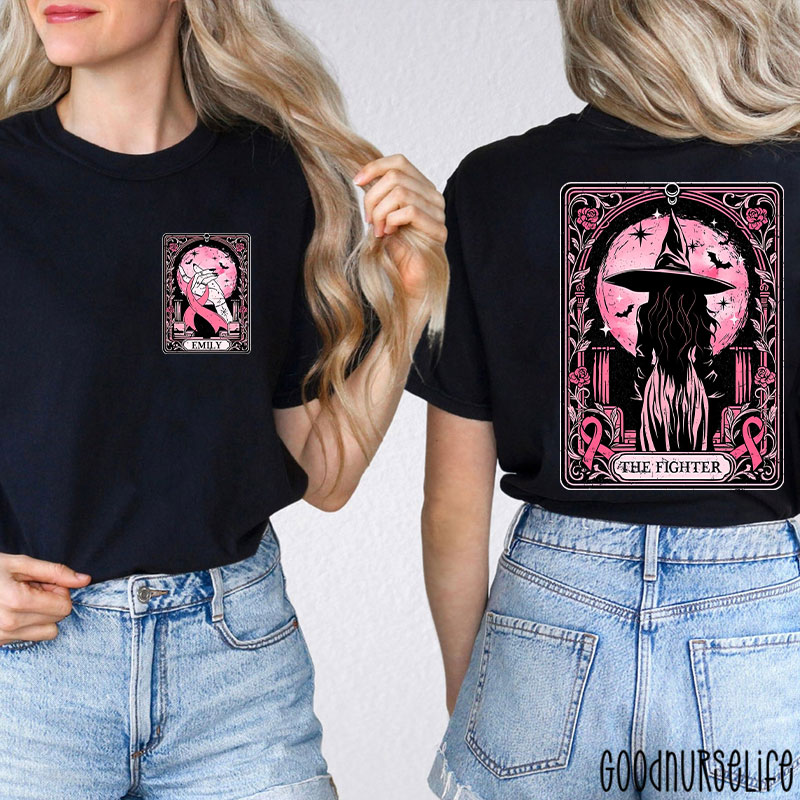 Personalized The Fighter Tarot Nurse Two Sided T-Shirt