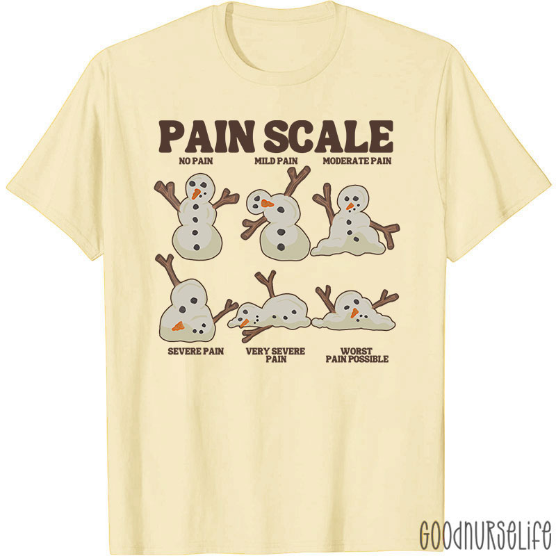Snowman Pain Scale Festive Nurse T-Shirt