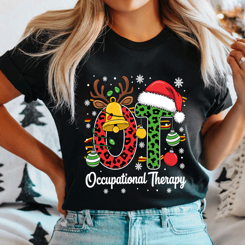 Leopard Printed OT Christmas T-Shirt