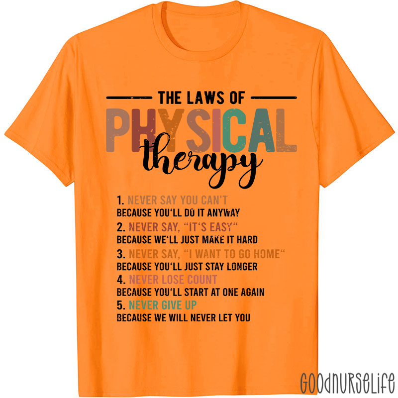 Funny Pt The Laws Of Physical Therapy T-shirt
