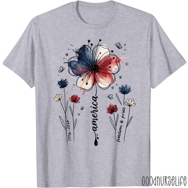 1776-2026 America Freedom And Pride Nurse T-Shirt