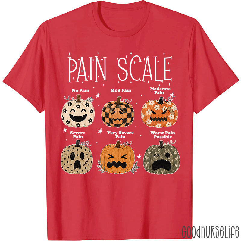 Halloween Pumpkin Pain Scale Nurse T-Shirt