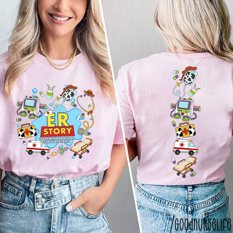 Medical Doodle Front And Back Nurse Two Sided T-Shirt