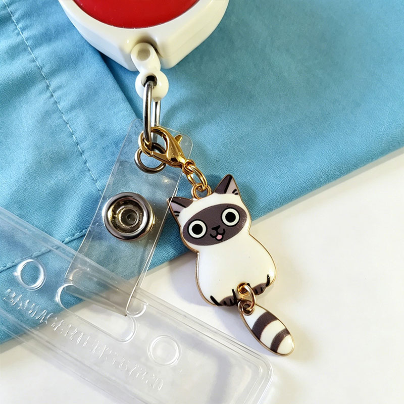 Cute Big-Tailed Cats Nurse Keychain