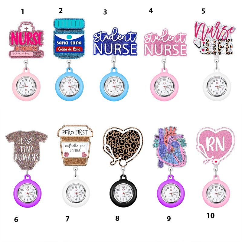 Clock Glitter Acrylic Badge Reel