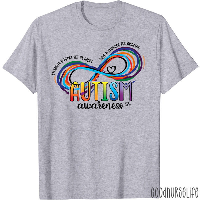 Infinity Symbol Heart Autism Awareness Nurse T-Shirt