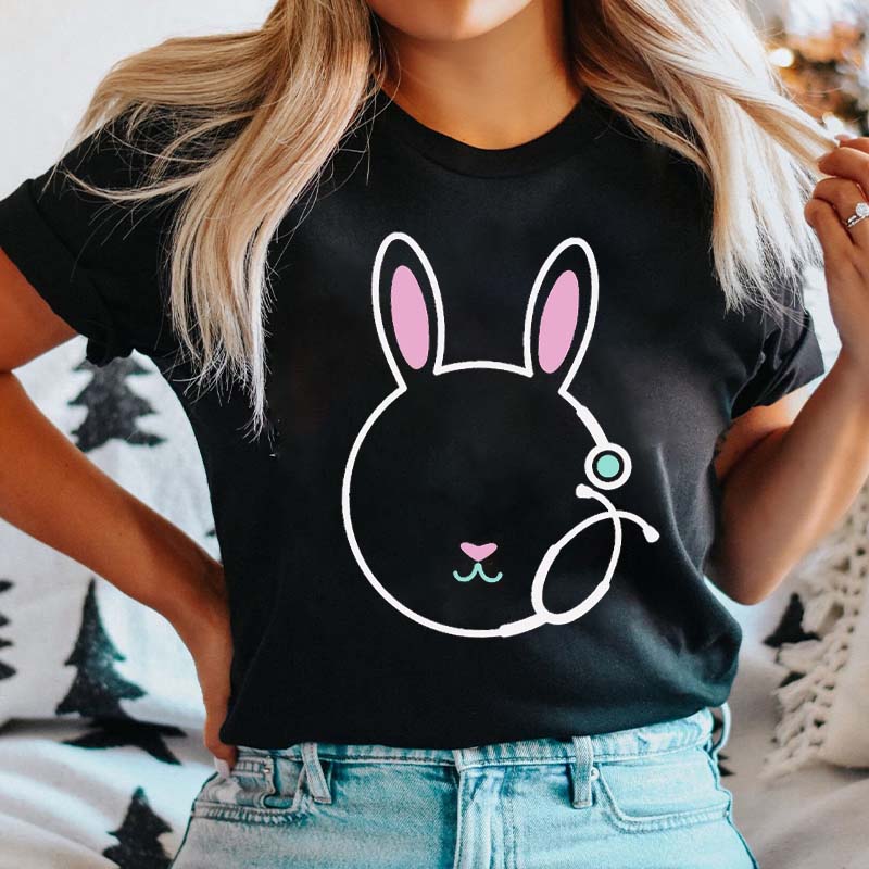 Cute Easter Bunny Stethoscope Nurse T-Shirt