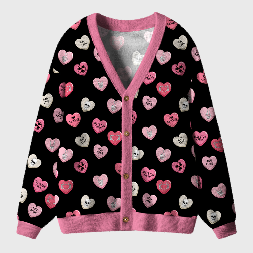 Pink Radiology Life Ugly Cardigan Sweaters