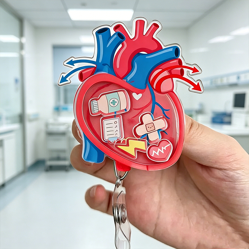 Heart Nurse Shaker Badge Reel