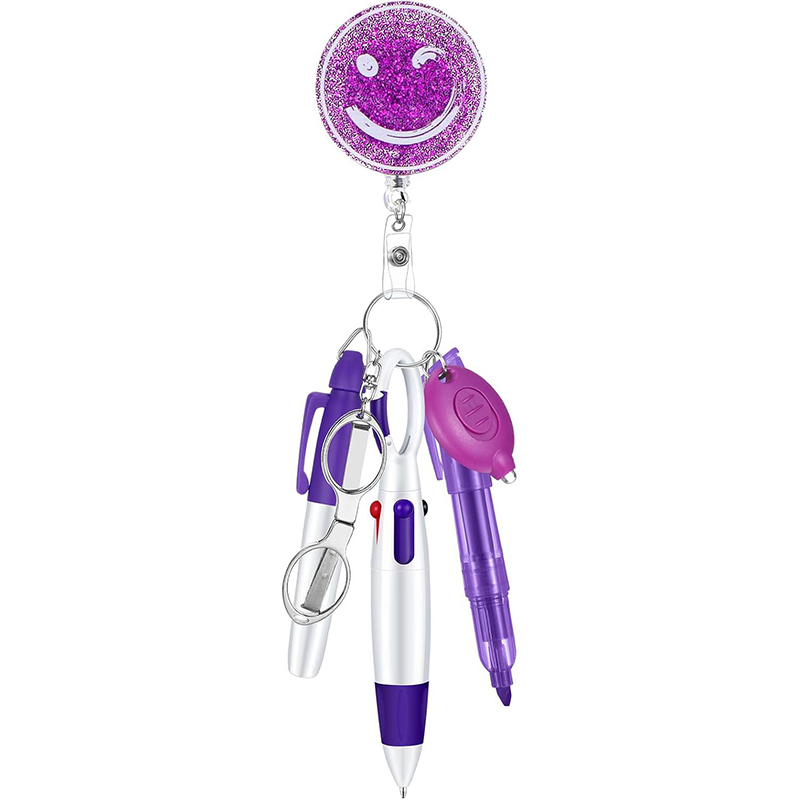Glitter Smiley Nurse Badge Reel
