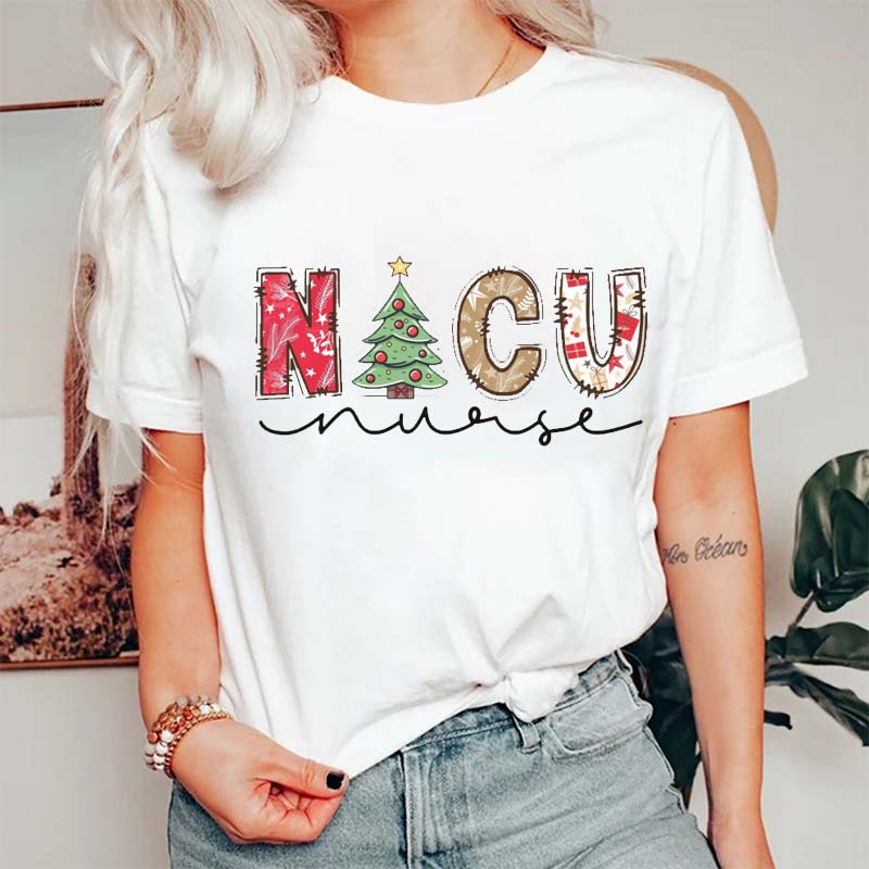 Personalized Christmas Style Nurse T-Shirt