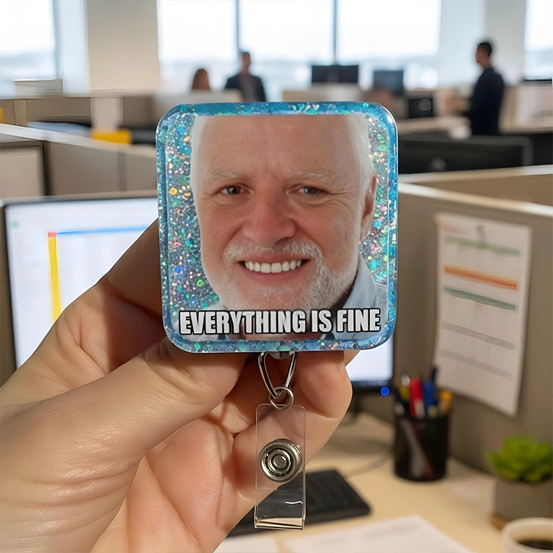 Everything Is Fine Nurse Badge Reel