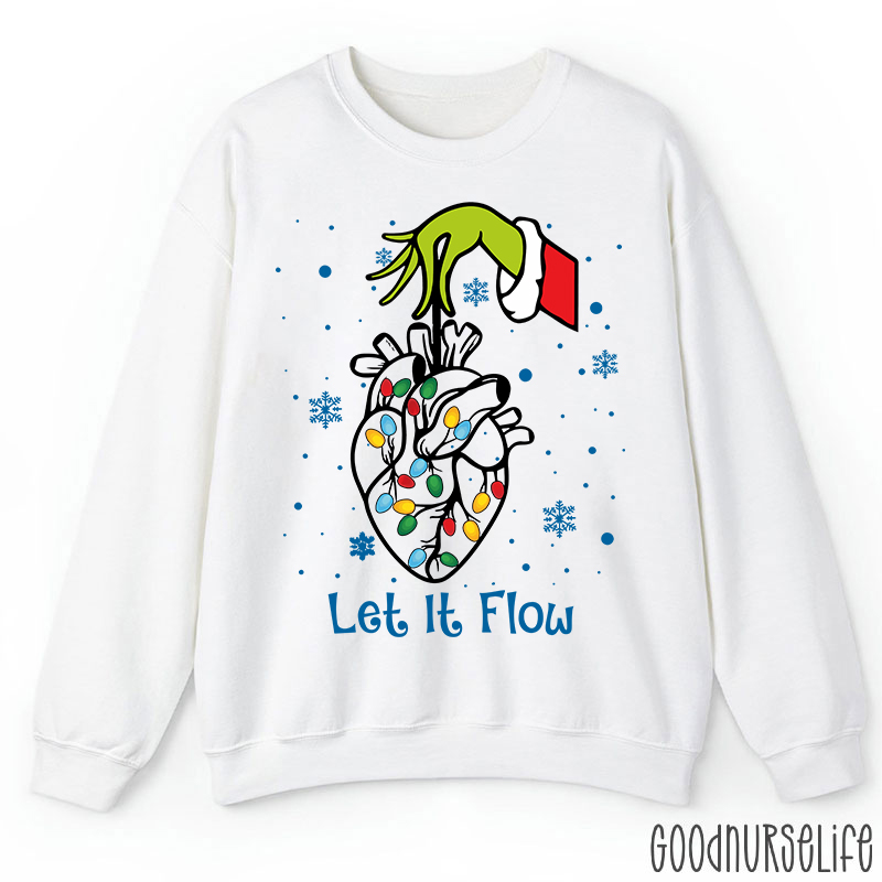 Cardiac Christmas Let It Flow Heart Sweatshirt