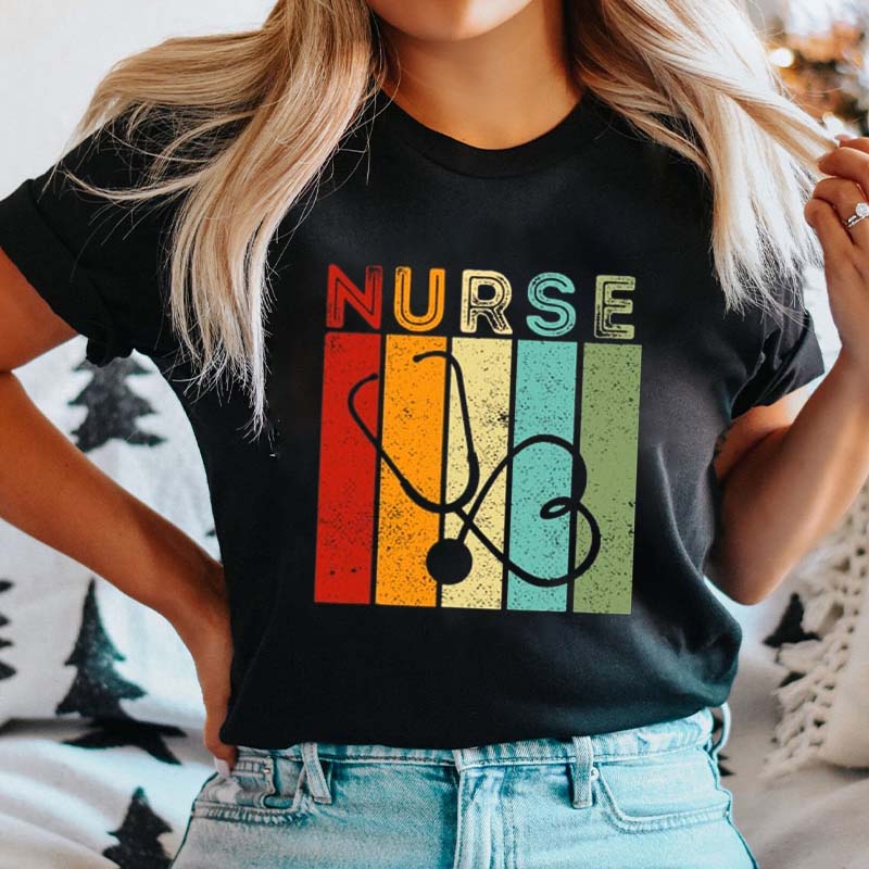 Retro Nurse Stethoscope Nurse T-Shirt