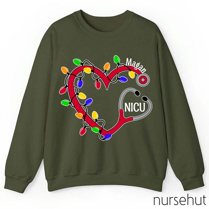 Personalized Christmas Lights Nurse Sweatshirt