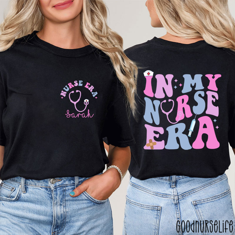 Personalized Stethoscope In My Nurse Era Nurse Two Sided T-Shirt