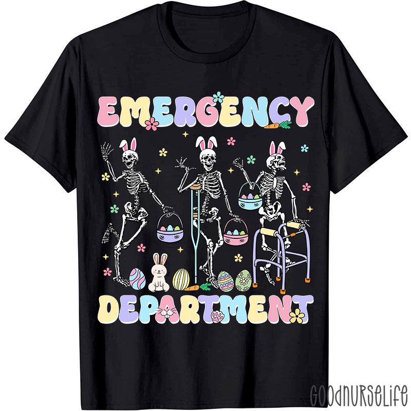 Easter Emergency Department Skeleton Nurse T-Shirt