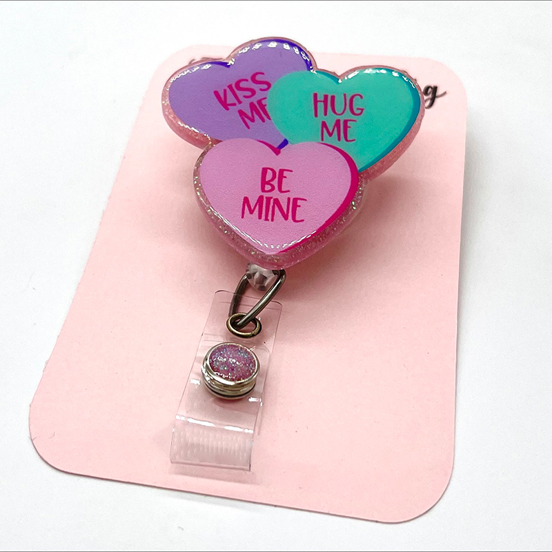 Valentine’s Day Hearts Nurse Badge Reel