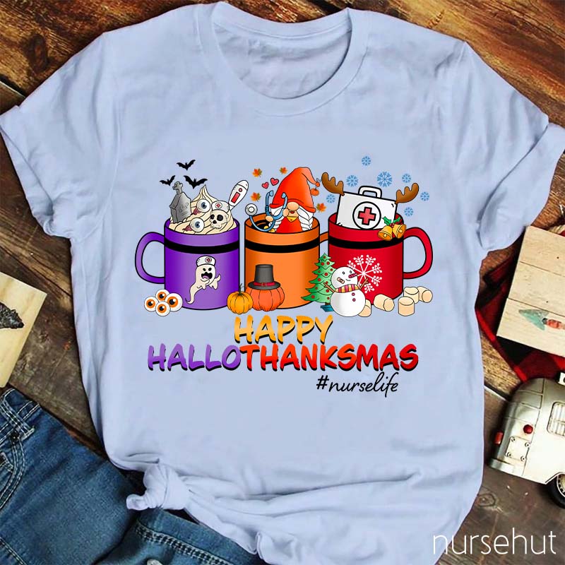 Happy Hallothanksmas Nurse T-Shirt