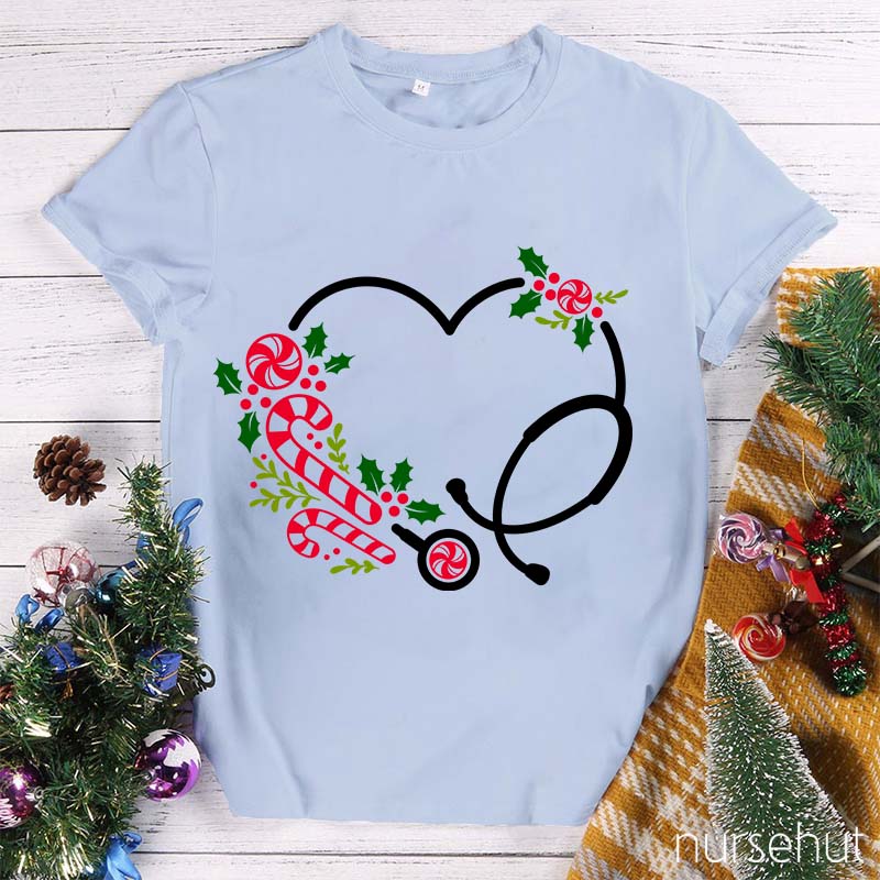 Christmas Stethoscope Nurse T-Shirt