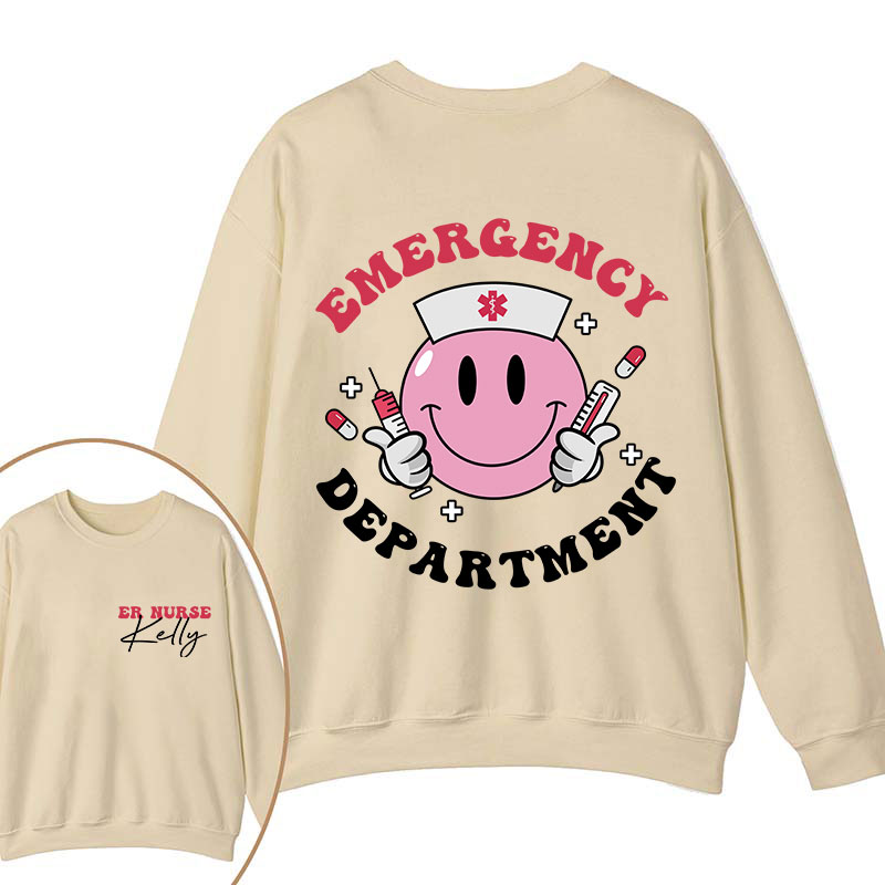 Personalized Emergency Department Nurse Two Sided Sweatshirt