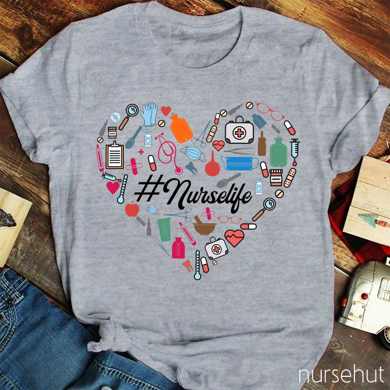 Nurselife Heart Nurse T-Shirt