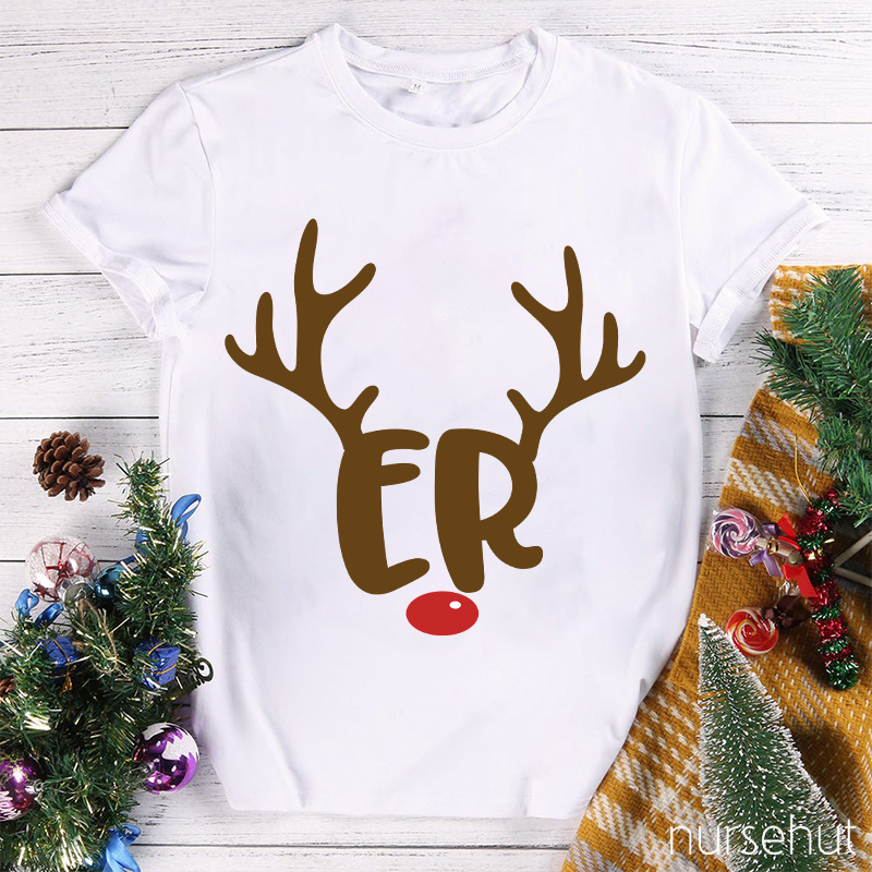 Personalized The Red Nosed Elk Nurse T-Shirt