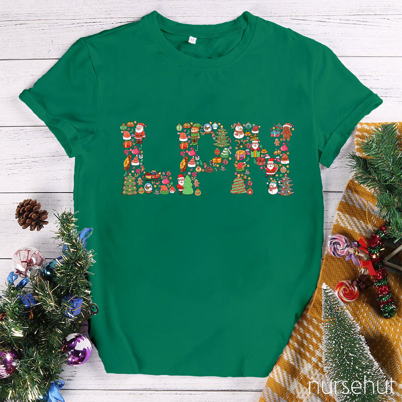 Personalized Christmas Element Nurse T-Shirt