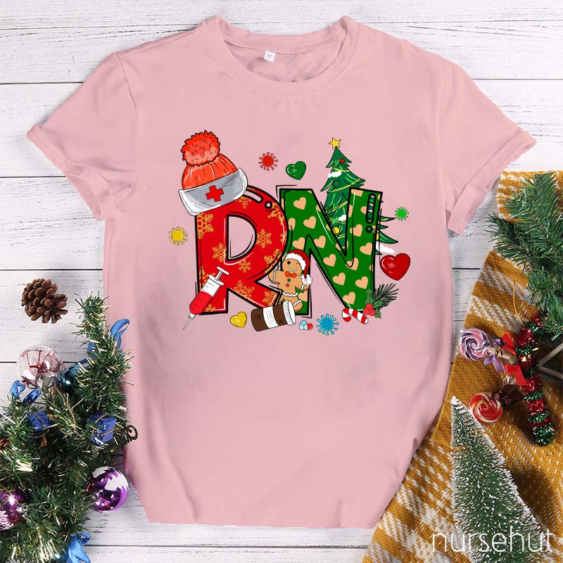 Personalized Christmas Element Nurse T-Shirt
