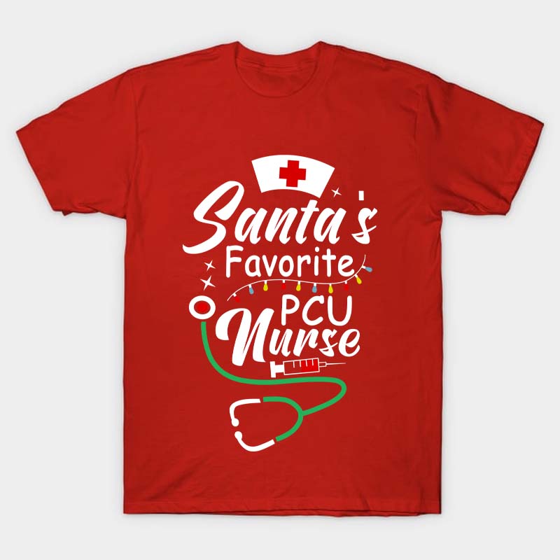 Personalized Santa's Favorite Nurse T-Shirt
