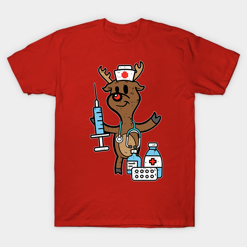Christmas Elk Nurse T-Shirt