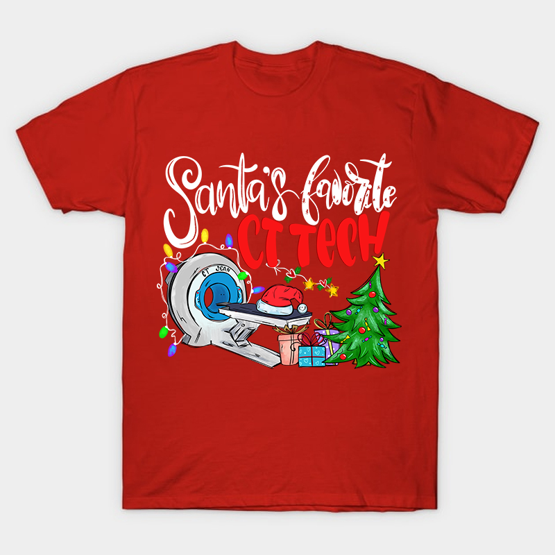 Santa's Favorite Ct Tech Nurse T-Shirt
