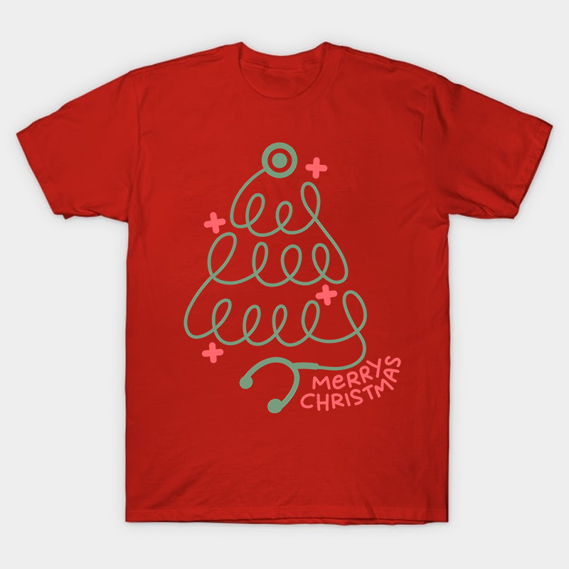 Merry Christmas Christmas Tree Nurse T-Shirt
