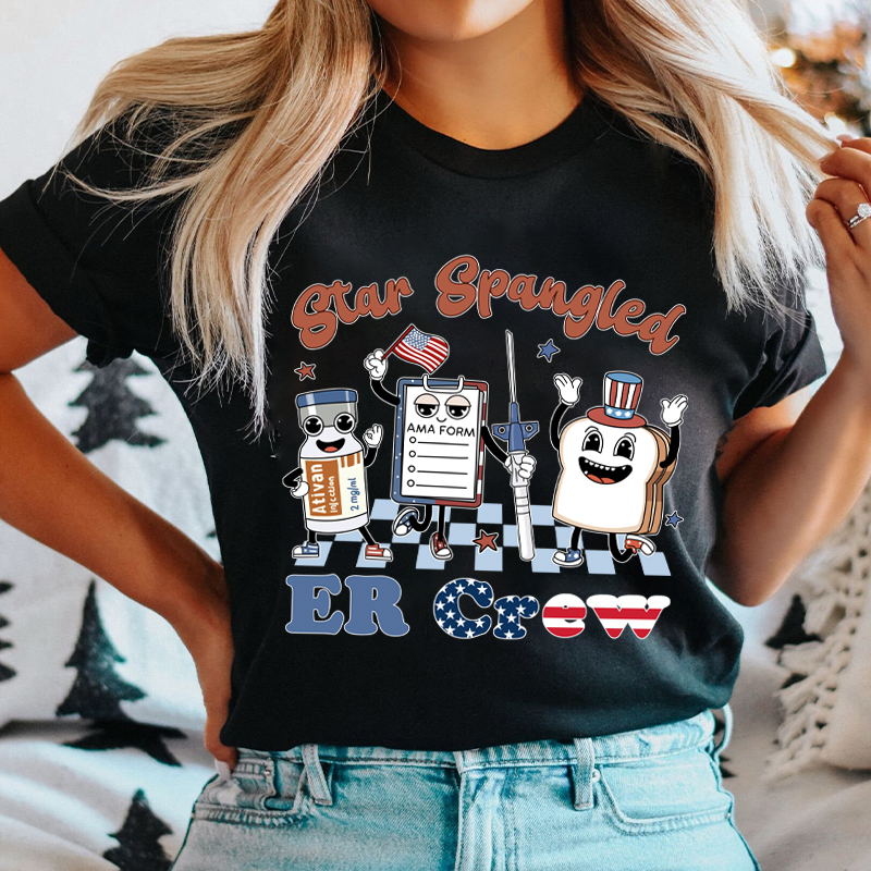 Personalized Department Star Spangled Crew Nurse T-Shirt