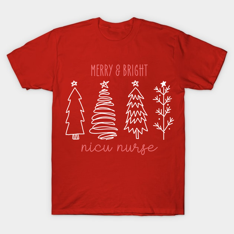 Merry And Bright Nicu Nurse T-Shirt