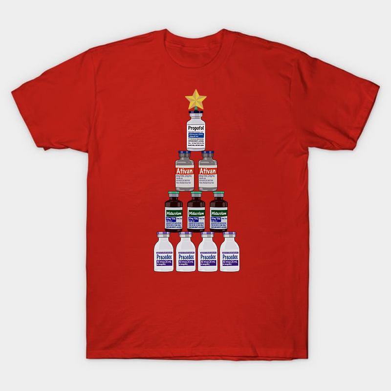 Medicine Bottle Christmas Tree Nurse T-Shirt