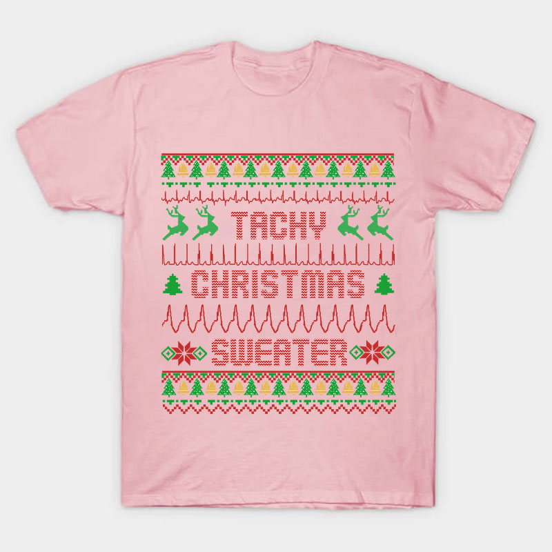 Tachy Christmas Sweater Nurse T-Shirt