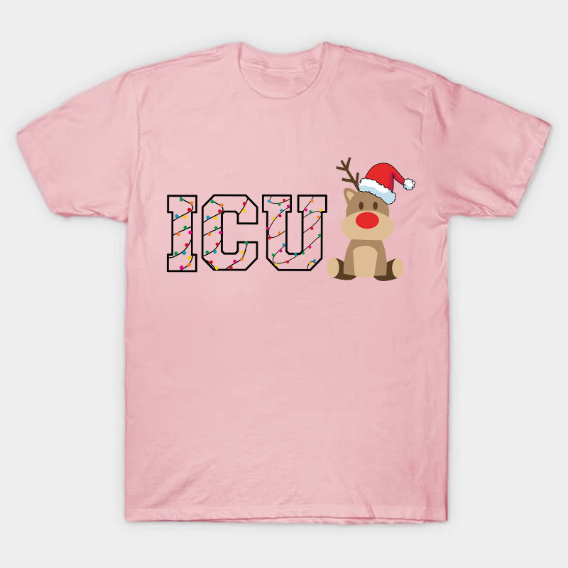 Personalized Christmas Elk Nurse T-Shirt