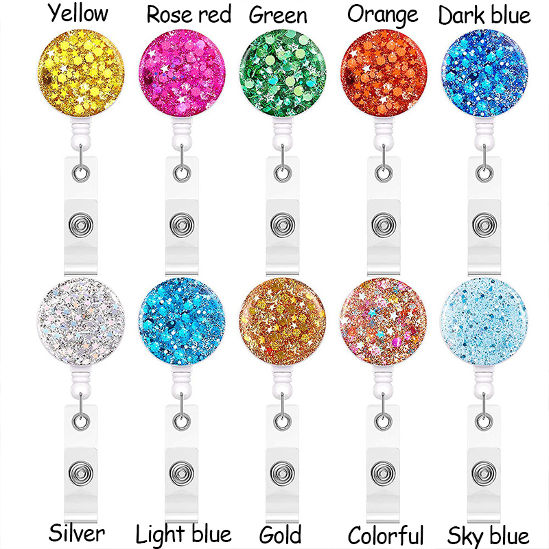 Glitter Round Nurse Badge Reel