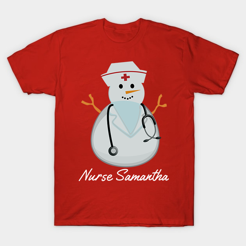 Personalized Snowman Nurse T-Shirt