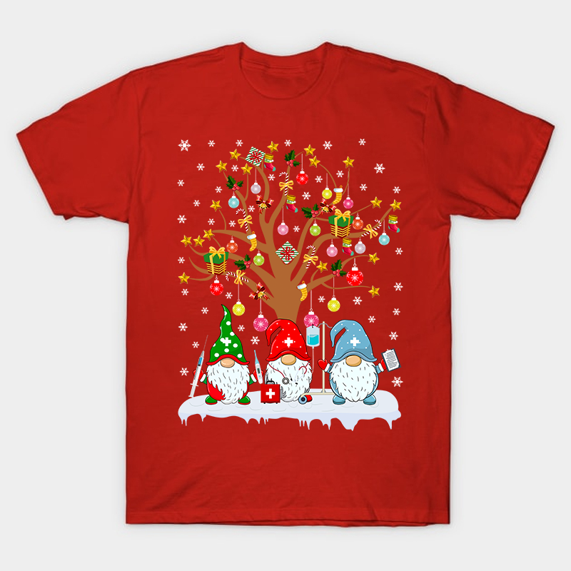 Gnome Nurses With A Presents Tree Nurse T-Shirt