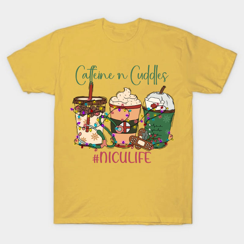 Personalized Caffeine Cuddles Nurse T-Shirt