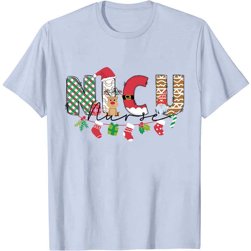 Personalized Cute Christmas Elements Nurse T-Shirt