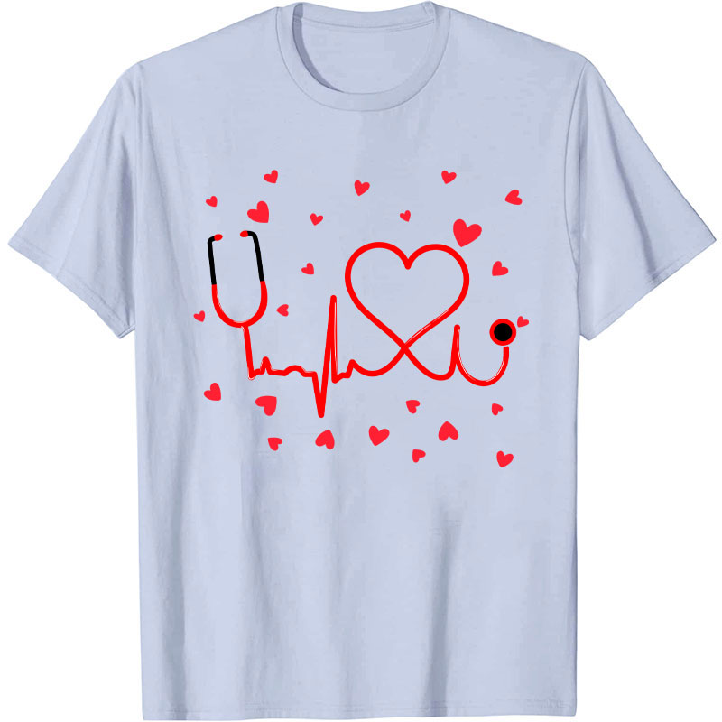Heart Stethoscope Nursing Medical Nurse T-Shirt