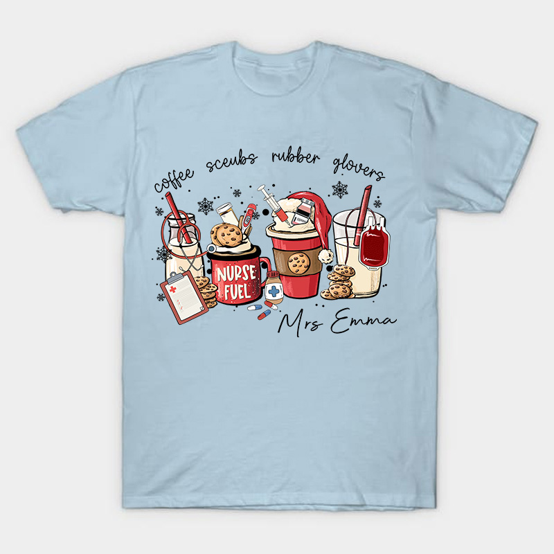 Personalized Name Coffee Glovers Nurse T-Shirt