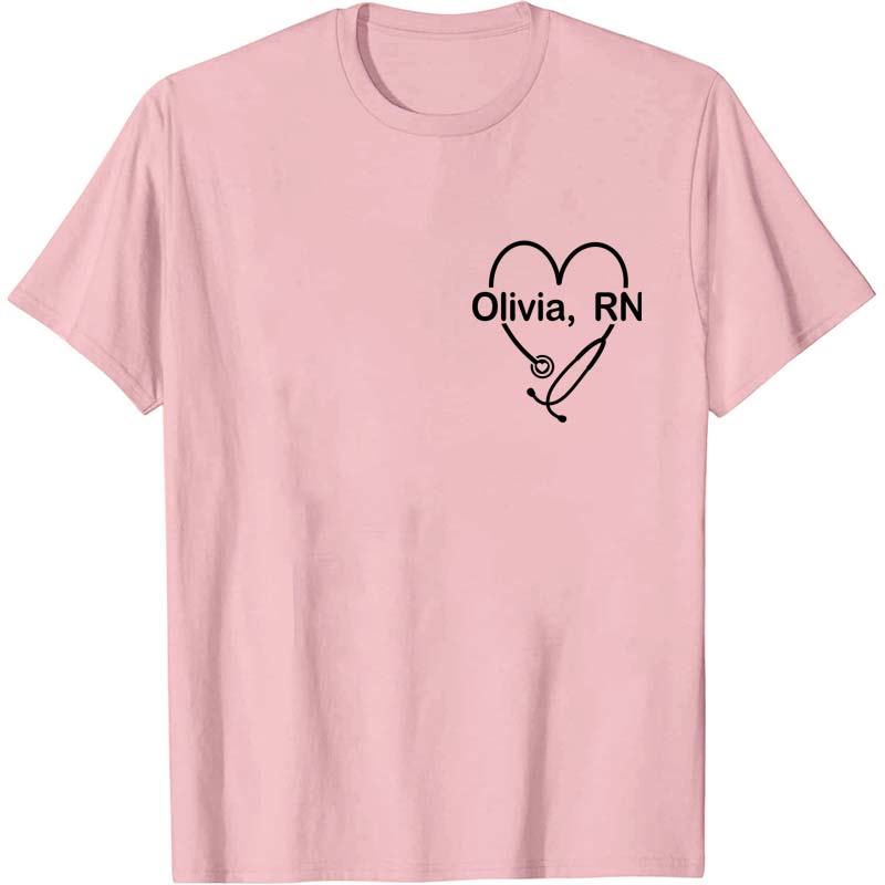 Personalized Department And Name Stethoscope Nurse T-Shirt