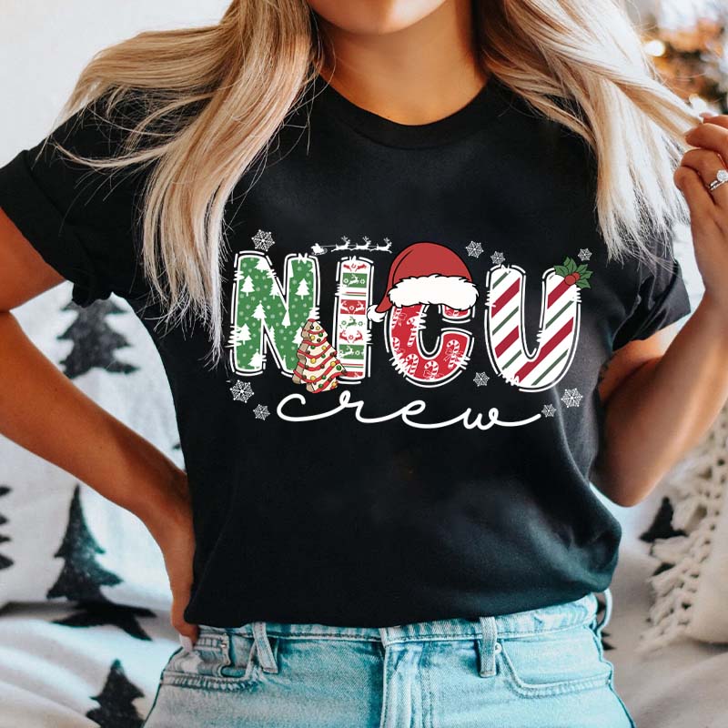 Personalized Christmas Crew Nurse T-Shirt