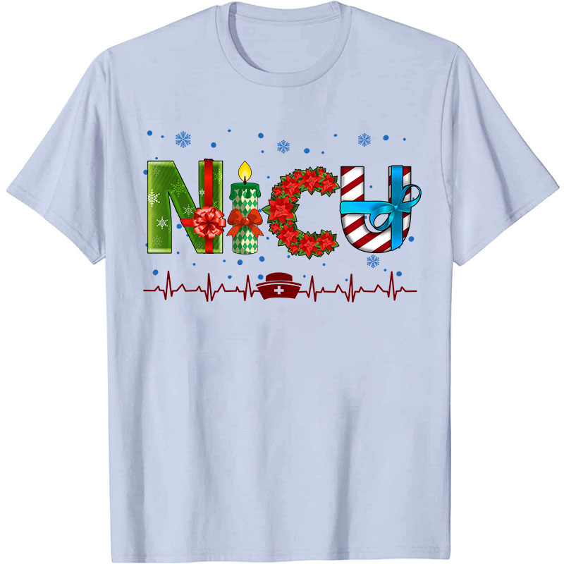 Personalized Christmas Elements Letters Nurse T-Shirt
